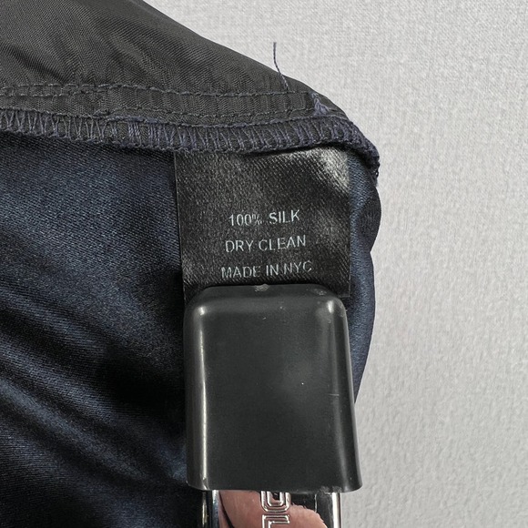 NILI LOTAN Silk Jogger Pants Womens 2 Dark Navy Tapered Pull On Track Drawstring - Picture 12 of 16